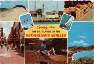 CPM AK Greetings from the six islands of the Neth.Ant. CURACAO (729895)