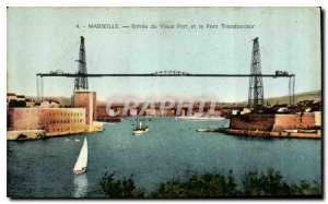 Postcard Old Entree Marseille Vieux Port and the Transporter Bridge