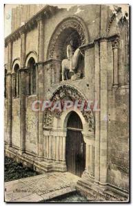 Old Postcard View Des Deux Sevres Melle Portal & # 39eglise St Hilaire