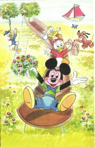 PC DISNEY, DONALD, MICKEY, HUEY AND DEWEY, PLUTO, Vintage Postcard (b35945)