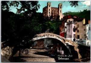 Riviera Dei Fiore Dolceacqua Imperia Italy Arch Bridge Buildings Postcard