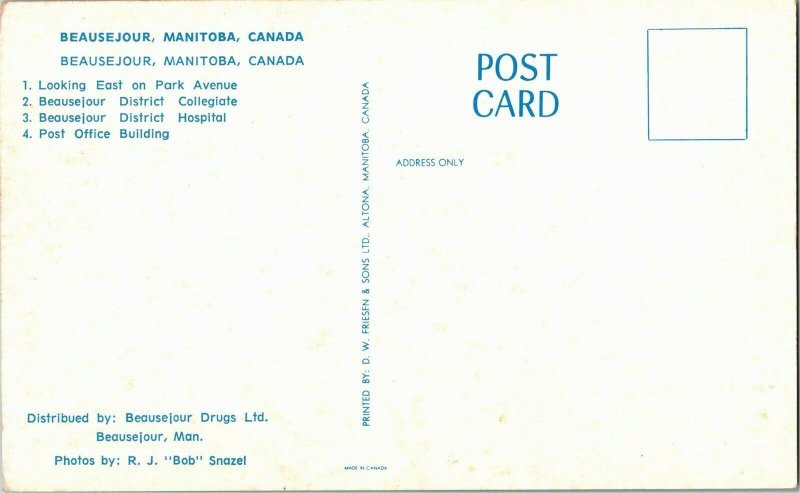 Multi View, Beausejour Manitoba Canada Vintage Postcard E75