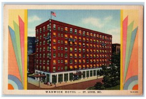 c1940s Warwick Hotel Exterior Roadside St. Louis Missouri MO Unposted Postcard