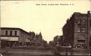 Watertown South Dakota SD Kemp Avenue Horse and Wagon c1910 Vintage Postcard