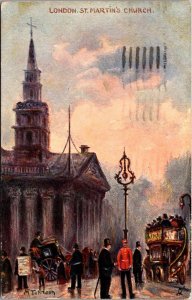 London, St Martin's Church, Tuck 6193 Vintage Postcard Y64