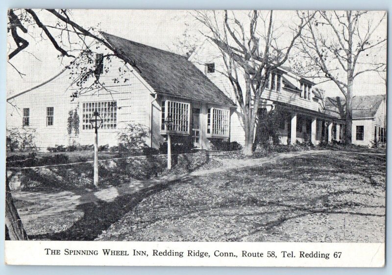 Redding Ridge Connecticut CT Postcard Spinning Wheel Inn c1910 Vintage Antique