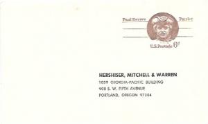 US Pre-stamped used Postcard UX58 Paul Revere
