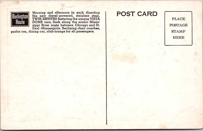 Postcard TRAIN SCENE Chicago Illinois IL AL1607