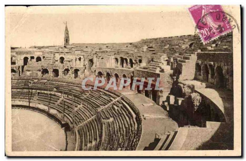 Nimes Old Postcard The bullring Inside view