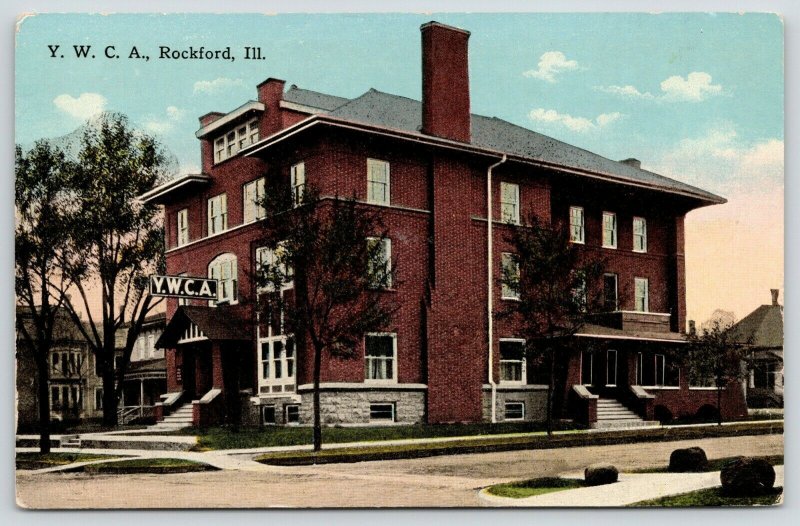 Rockford Illinois~Fireplace Chimney~Huge Dormer~Sun Gowing Down Behind YWCA~1910 