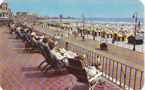 New Jersey Atlantic City Boardwalk and Beach From Sundeck Of Marlborough-Blen...