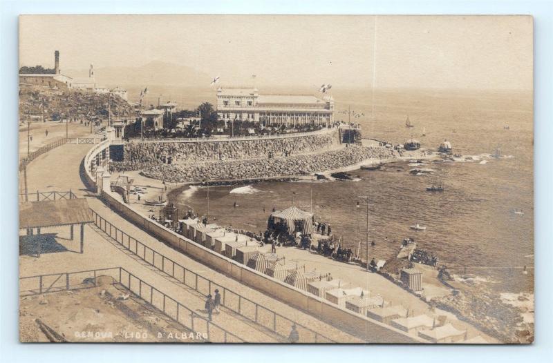 Postcard Italy Genova Lida D'Albaro Di Albaro RPPC Real Photo Pre1920s J13