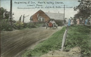 Lowell MA Auto Car Racing Merrimack Valley Course c1910 Postcard