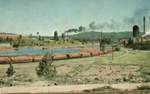 Vintage Postcard Intersection US Highway Pine Forest Pine Sawmill Bend Oregon OR