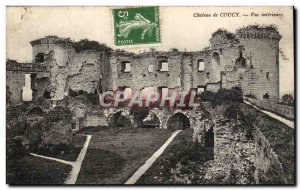 Old Postcard Chateau of Coucy Inside view