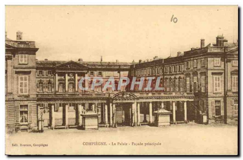 Old Postcard Compiegne Palace Main Facade