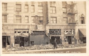 H90/ Long Beach California Postcard RPPC c1930s Imperial Theatre Earthquake 34