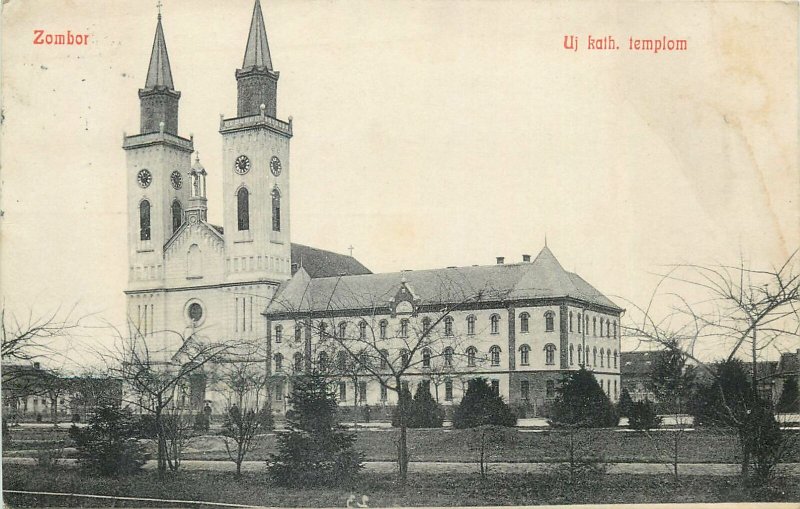 Hungary Postcard Zombor new Catholic Church