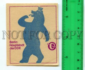 500250 GERMANY BERLIN Haupstadt BEAR Vintage match label