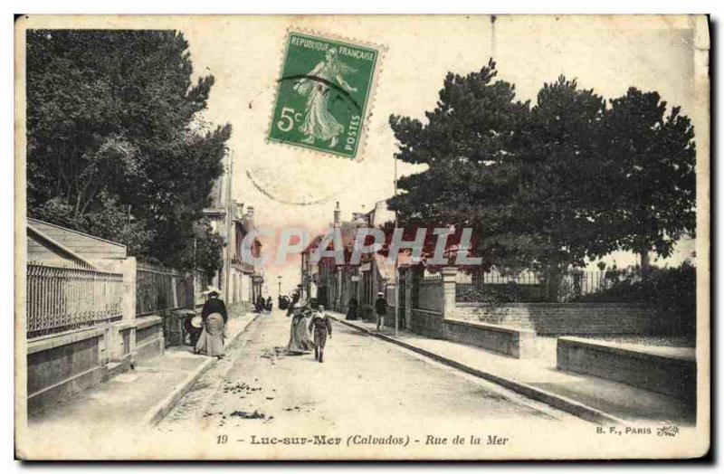 Old Postcard Luc Sur Mer Street Sea