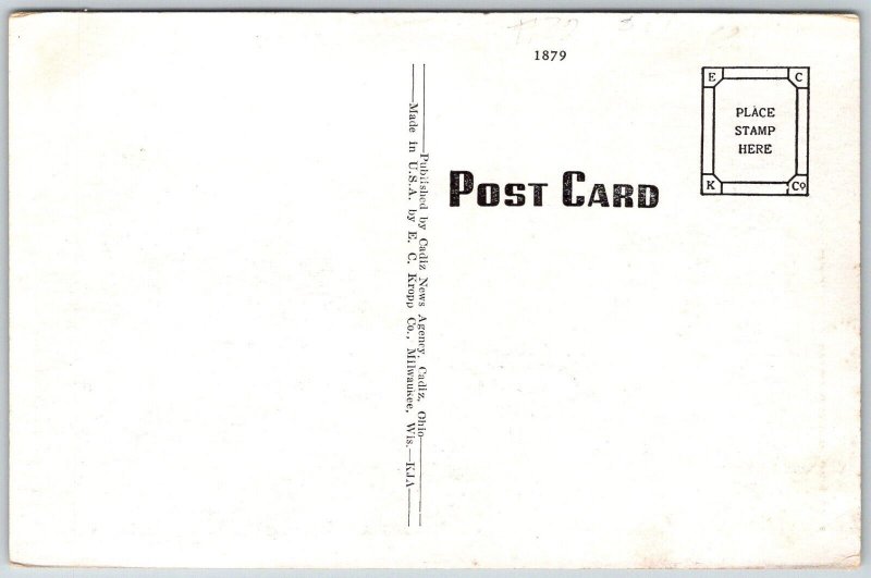 Cadiz Ohio 1940s Postcard Central Grade School