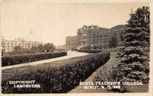 F14/ Minot North Dakota RPPC Postcard 1928 State Teachers College