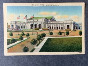 Union Station Washington DC Linen Postcard H1302082534