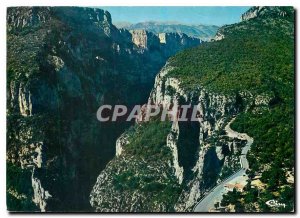 Postcard Modern Verdon Gorges The balcony of the inn and Mescia Aerial view