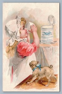 CONDENSED MILK VICTORIAN TRADE CARD NEW YORK CITY HUDSON STREET