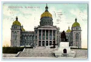 1908 View Of Iowa State Capitol Des Moines Iowa IA Unposted Antique Postcard