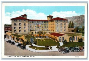 Lewiston Idaho ID Postcard Lewis Clark Hotel Building Aerial View 1935 Vintage