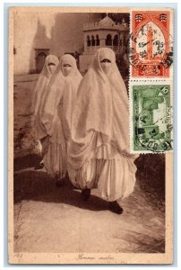 1931 View of Arabian Women in Abaya Outfit Morocco Vintage Posted Postcard