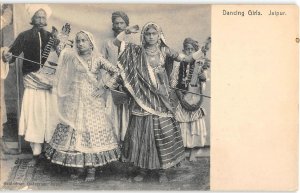 Dancing Girls, Jaipur INDIA Musical Instruments c1910s Antique Postcard