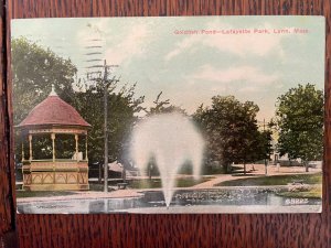 Vintage Postcard 1911 Goldfish Pod, Lafayette Park, Lynn, Massachusetts (MA)
