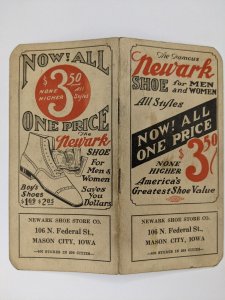 1924 Mason City IA Newark Shoe Store Advertising Memo Pad Notepad Note Book C51