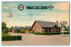 1955 Noble's Log Cabins Kalispell Montana MT Posted Vintage Postcard