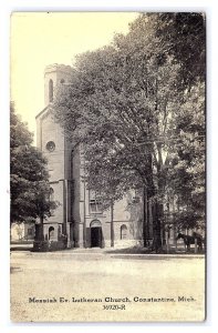 Messiah Ev. Lutheran Church Constantine Mich. Michigan c1926 Postcard