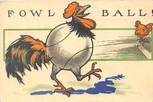Fowl Ball Fowl Ball Base Ball, Baseball, Postcard
