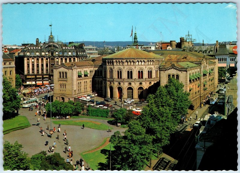c1970s Oslo, Norway Parliament Building Downtown Square Aerial Photo 4x6 PC M4
