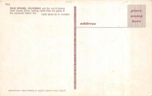 PALM SPRINGS, CA California  PALM CANYON DRIVE  50's Cars~Woody  1954 Postcard