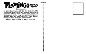 FLAMINGO MOTOR HOTEL Tucson, AZ Roadside Swimming Pool c1960s Vintage Postcard