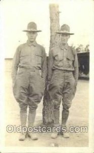 Clifford Murray & Okas Brown WWI Real Photo Military Soldier in Uniform Writi...