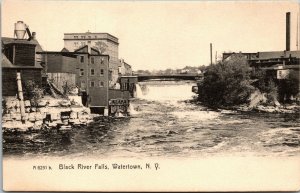 Vtg 1900s Black River Falls Watertown New York NY Unused Postcard