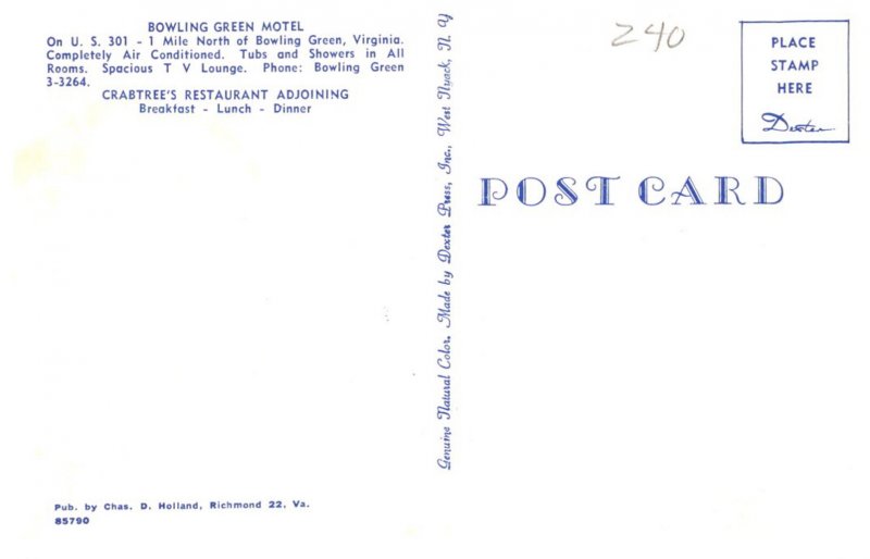 Virginia  Bowling Green Motel , Crabtree's Restaurant