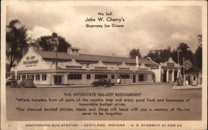 Kentland IN Greyhound Bus Station Guernsey Ice Cream Nu-Joy Restaurant GAS