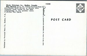 postcard Musee Historique wax museum - General Wolfe writing his last letter