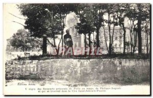 Old Postcard Paris Des Remparts Remains suspected of Paris in Philippe August...