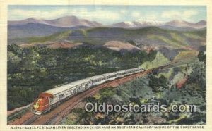 Santa Fe Streamliner, Cajon Pass, CA, CA USA Trains, Railroads Unused 