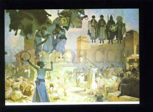 208446 CZECH Alfons Mucha Introduction of Slavonic Liturgy old postcard