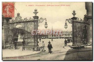 Old Postcard Nancy Place Stanislas grid Jean Lamour